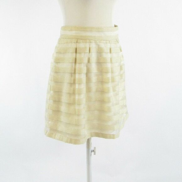 Cream ANN TAYLOR overlay A-line skirt 0 - Picture 7 of 8